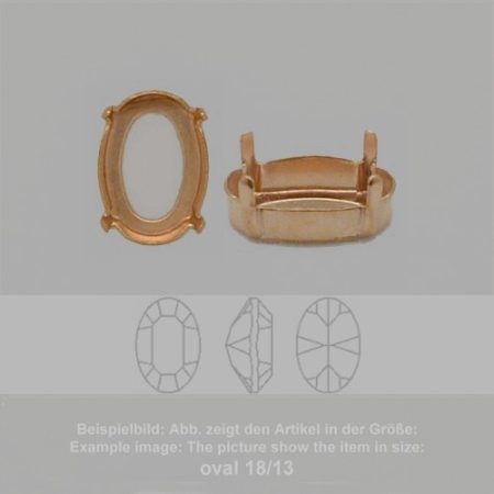 settings for swarovski crystals setting with prongs with hole - oval sw 4128-10/8 - setting with prongs with hole  - oval sw 4128