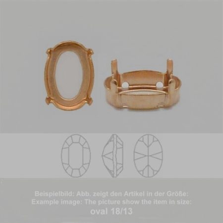 Steinfassung für Swarovski Kristalle Aufnähkessel - Oval SW 4128-10/8 - Aufnähkessel  - Oval SW 4128
