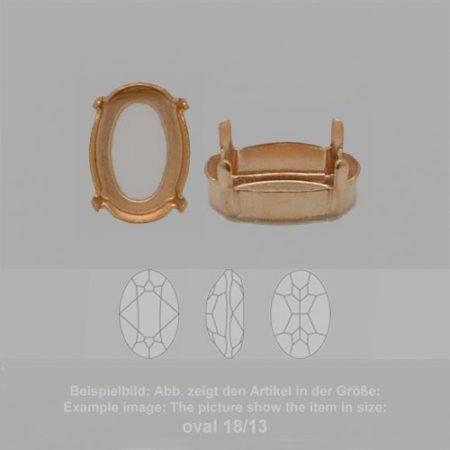 Steinfassung für Swarovski Kristalle Krallenkessel mit Loch - Oval SW 4120-14/10 - Krallenkessel mit Loch  - Oval SW 4120