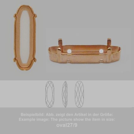 Steinfassung für Swarovski Kristalle Aufnähkessel - Oval SW 4161-15/5 - Aufnähkessel  - Oval SW 4161