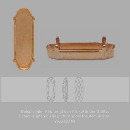 settings for swarovski crystals setting with prongs without hole - oval sw 4161-27/9