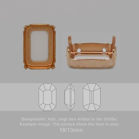 Steinfassung für Swarovski Kristalle Aufnähkessel - Achteck SW 4600-6/4 - Aufnähkessel  - Achteck SW 4600