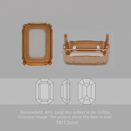 Steinfassung für Swarovski Kristalle Aufnähkessel - Achteck SW 4610-14/10 - Aufnähkessel  - Achteck SW 4610