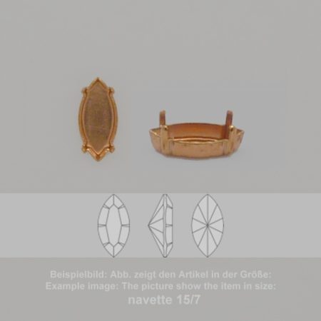 settings for swarovski crystals setting with prongs without hole - navette sw 4228-8/4 - setting with prongs without hole  - navette sw 4228