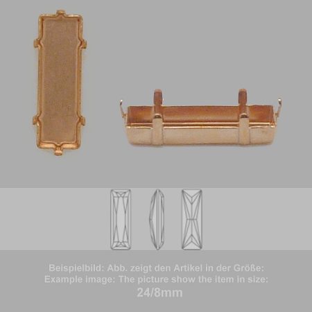 settings for swarovski crystals setting with prongs without hole - baguette sw 4547-24/8 - setting with prongs without hole  - baguette sw 4547