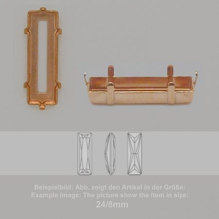 settings for swarovski crystals setting with prongs with hole - baguette sw 4547-24/8 - setting with prongs with hole  - baguette sw 4547