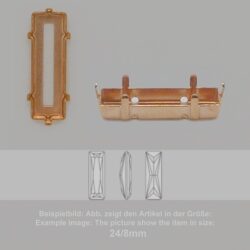 Steinfassung für Swarovski Kristalle Aufnähkessel - Rechteck SW 4547-24/8