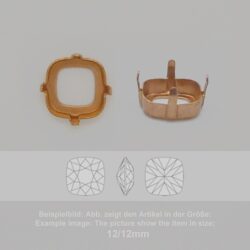 Steinfassung für Swarovski Kristalle Krallenkessel mit Loch - Stumpfeck SW 4470-12/12