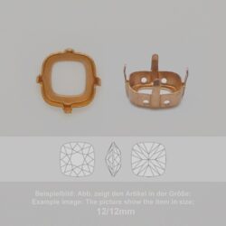 Steinfassung für Swarovski Kristalle Aufnähkessel - Stumpfeck SW 4470-12/12