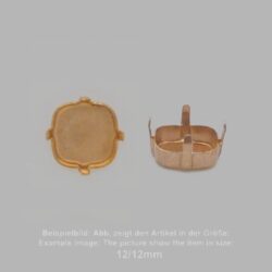 Steinfassung für Swarovski Kristalle Krallenkessel mit Boden - Stumpfeck SW 4470-14/14