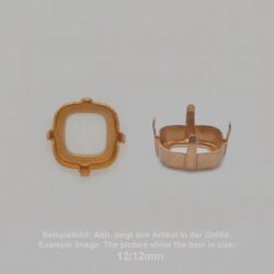 Steinfassung für Swarovski Kristalle Krallenkessel mit Loch - Stumpfeck SW 4470-14/14