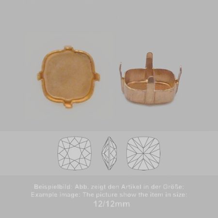 settings for swarovski crystals setting with prongs without hole - rounded square sw 4470-18/18 - setting with prongs without hole - rounded square sw 4470