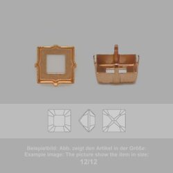 Steinfassung für Swarovski Kristalle Krallenkessel mit Loch - Quadrat SW 4447sw4428sw4418-6/6