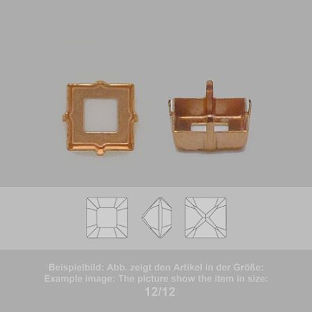 settings for swarovski crystals setting with prongs with hole - square sw 4428-4/4 - setting with prongs with hole  - square sw 4428