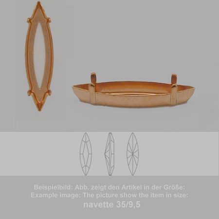 Steinfassung für Swarovski Kristalle Krallenkessel mit Loch - Spitzoval SW 4200-15/4 - Krallenkessel mit Loch - Spitzoval SW 4200