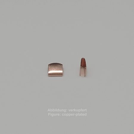 ribbon clamp to press shut-without loop- 9mm-smooth - to press shut - without loop