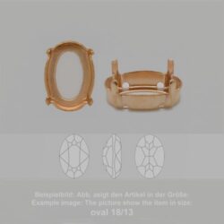 Steinfassung für Swarovski Kristalle Aufnähkessel - Oval SW 4120-25/18
