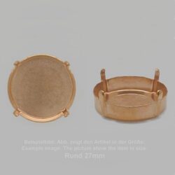 Steinfassung für Swarovski Kristalle Krallenkessel mit Boden - Rund SW 1088-25mm