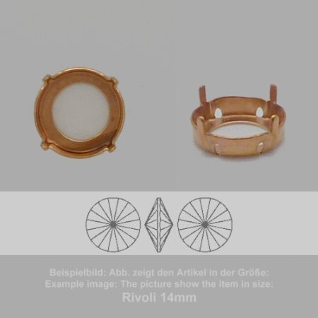 Steinfassung für Swarovski Kristalle Aufnähkessel - Rund Rivoli SW 1122-14mm