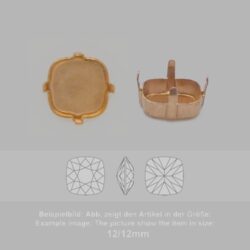 Steinfassung für Swarovski Kristalle Krallenkessel mit Boden - Stumpfeck SW 4470-10/10