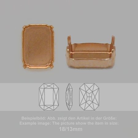 settings for swarovski crystals setting with prongs without hole - octagon sw 4627-27/18