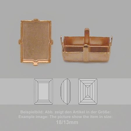 settings for swarovski crystals setting with prongs without hole - baguette sw 4527-18/13 - setting with prongs without hole  - baguette sw 4527