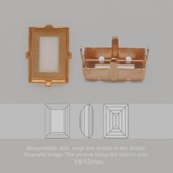 Steinfassung für Swarovski Kristalle Aufnähkessel - Rechteck SW 4527-18/13