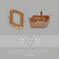 Steinfassung für Swarovski Kristalle Krallenkessel mit Loch - Fancy SW 4739-20/16