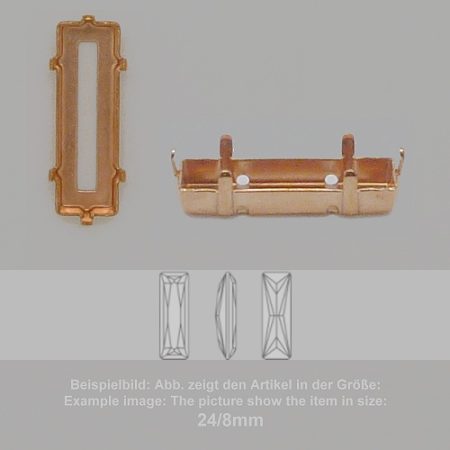 settings for swarovski crystals milgrain sew-on setting - baguette sw 4547-30/10 - milgrain sew-on setting  - baguette sw 4547