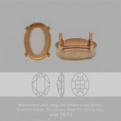 Steinfassung für Swarovski Kristalle Krallenkessel mit Loch - Oval SW 4127-30/22