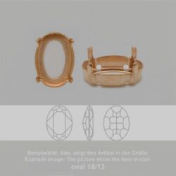 Steinfassung für Swarovski Kristalle Aufnähkessel - Oval SW 4127-30/22