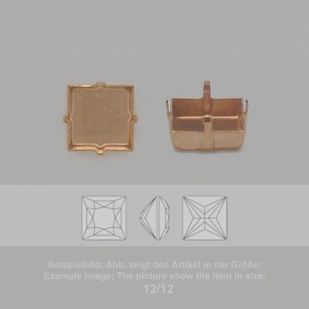 settings for swarovski crystals setting with prongs without hole - square sw 4447-12/12 - setting with prongs without hole - square sw 4447