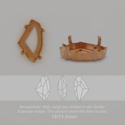 Steinfassung für Swarovski Kristalle Krallenkessel mit Loch - Fancy SW 4757-14/8,5