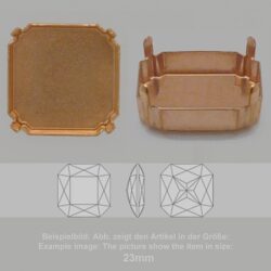 Steinfassung für Swarovski Kristalle Krallenkessel mit Boden - Achteck SW 4675-23mm