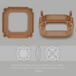 Steinfassung für Swarovski Kristalle Krallenkessel mit Loch - Achteck SW 4675-23mm