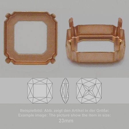 Steinfassung für Swarovski Kristalle Krallenkessel mit Loch - Achteck SW 4675-23mm - Krallenkessel mit Loch  - Achteck SW 4675