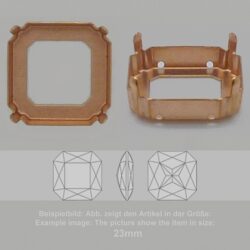 Steinfassung für Swarovski Kristalle Aufnähkessel - Achteck SW 4675-23mm