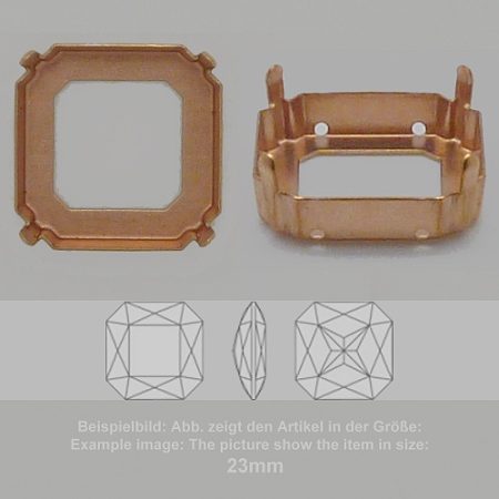 Steinfassung für Swarovski Kristalle Aufnähkessel - Achteck SW 4675-23mm - Aufnähkessel  - Achteck SW 4675