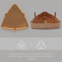 Steinfassung für Swarovski Kristalle Krallenkessel mit Boden - Dreieck SW 4727-23mm