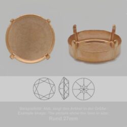 Steinfassung für Swarovski Kristalle Krallenkessel mit Boden - Rund SW 1201-27mm