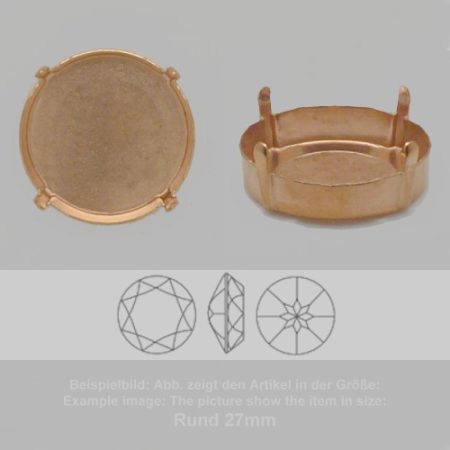 Steinfassung für Swarovski Kristalle Krallenkessel mit Boden - Rund SW 1201-27mm - Krallenkessel mit Boden  - Rund SW 1201