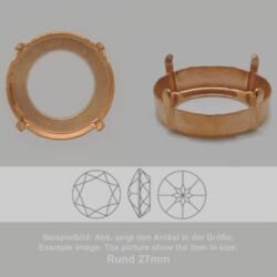 Steinfassung für Swarovski Kristalle Krallenkessel mit Loch - Rund SW 1201-27mm