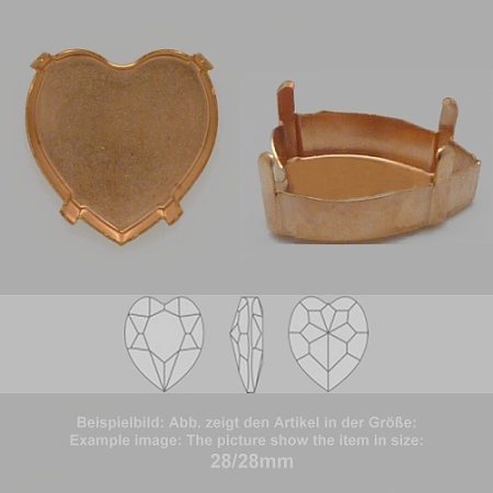 settings for swarovski crystals setting with prongs without hole - heart sw 4827-28mm - setting with prongs without hole  - heart sw 4827
