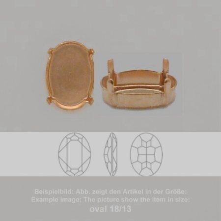 settings for swarovski crystals setting with prongs without hole - oval sw 4127-39/28 - setting with prongs without hole  - oval sw 4127