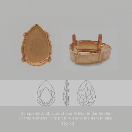 Steinfassung für Swarovski Kristalle Krallenkessel mit Boden - Birnl SW 4327-40/27 - Krallenkessel mit Boden - Birnl SW 4327