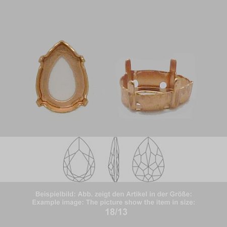 Steinfassung für Swarovski Kristalle Aufnähkessel - Birnl SW 4327-40/27 - Aufnähkessel  - Birnl SW 4327