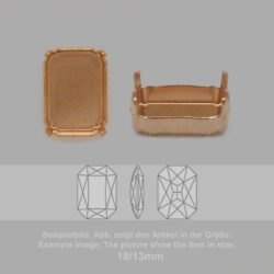 Steinfassung für Swarovski Kristalle Krallenkessel mit Boden - Achteck SW 4627-37/25,5