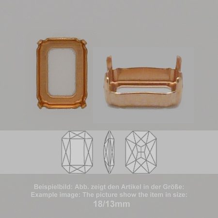 Steinfassung für Swarovski Kristalle Krallenkessel mit Loch - Achteck SW 4627-37/25