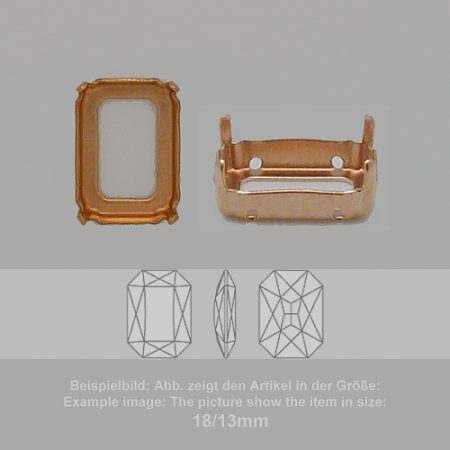 Steinfassung für Swarovski Kristalle Aufnähkessel - Achteck SW 4627-37/25