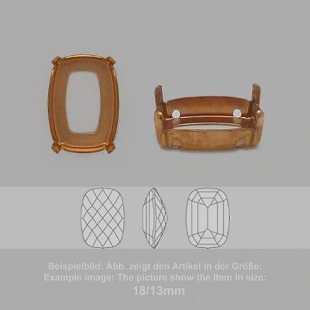 Steinfassung für Swarovski Kristalle Aufnähkessel - Achteck SW 4565-14/10 - Aufnähkessel  - Achteck SW 4565